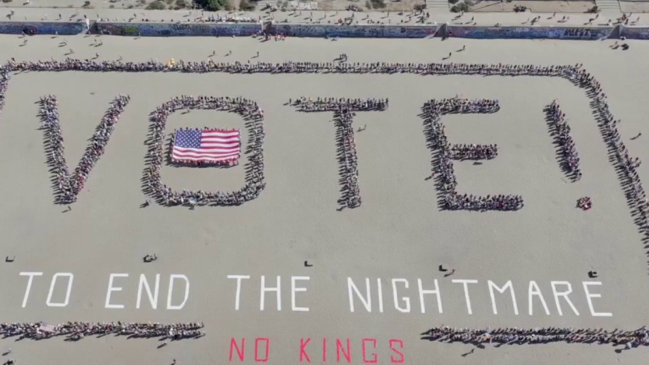 'No Kings' human banner takes over SF's Ocean Beach — KTVU FOX 2 Bay Area